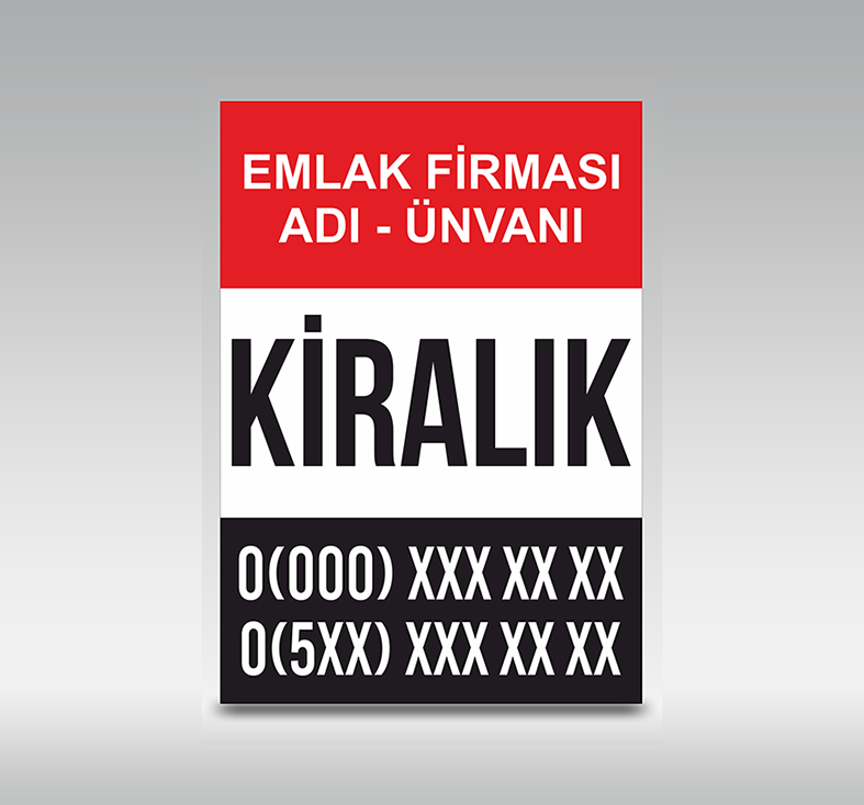 35 x 50 Kiralık Kağıt - Vynil (Branda) Afiş - A